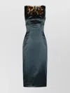 Dolce & Gabbana Acetate Blend Dress With Leopard Print Detail In Multi