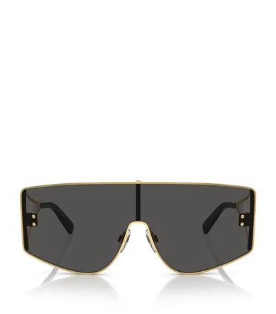 Dolce & Gabbana Dna Mask-frame Sunglasses In Gold