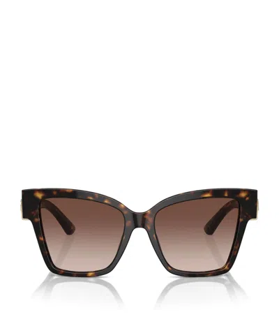 Dolce & Gabbana Womens Brown Dg4470 Square-frame Tortoiseshell Acetate Sunglasses In Multi