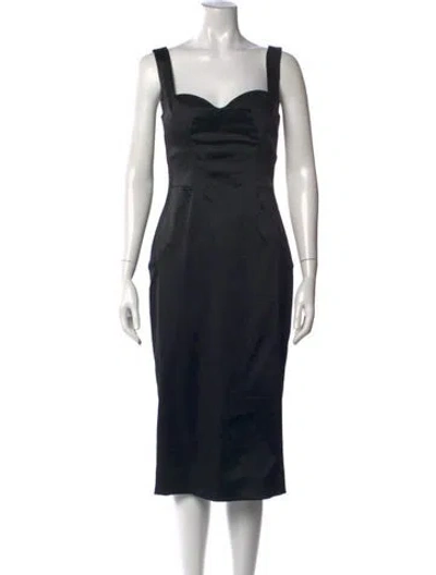 Pre-owned Dolce & Gabbana Acetate Knee-length Dress In Black