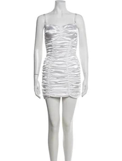 Pre-owned Dolce & Gabbana Acetate Mini Dress W/ Tags In Neutrals