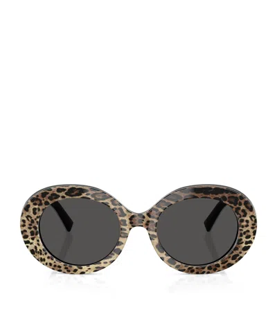 DOLCE & GABBANA ACETATE OVAL SUNGLASSES