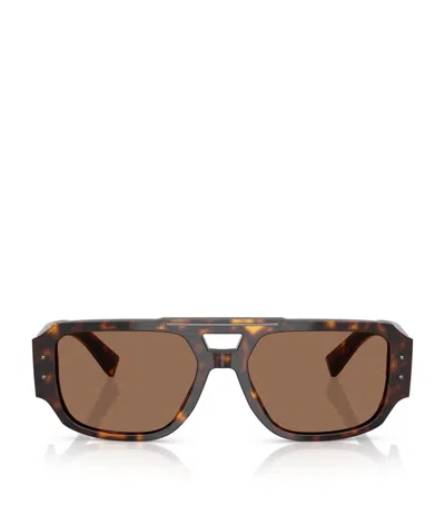 Dolce & Gabbana Acetate Pilot Sunglasses In Brown