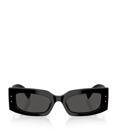 DOLCE & GABBANA ACETATE RECTANGULAR SUNGLASSES