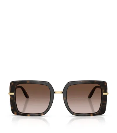 Dolce & Gabbana Acetate Square Dna Sunglasses In Brown