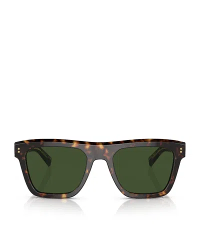 Dolce & Gabbana Acetate Square Domenico Sunglasses In Brown