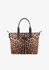Dolce & Gabbana Adamo Leopard Print Tote Bag In Brown