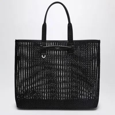 DOLCE & GABBANA DOLCE & GABBANA  ADAMO SHOPPING BAG IN BLACK WOVEN MESH