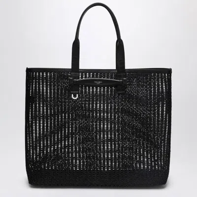 Dolce & Gabbana Adamo Shopping Bag In Woven Mesh In Black