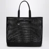 Dolce & Gabbana Leather Intreccio Shopper Bag In Black