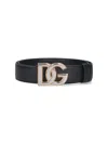 Dolce & Gabbana Adjustable Black Calfskin Leather Belt