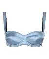 Dolce & Gabbana Satin Trim Balconette Bra In Blue