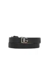 Dolce & Gabbana Logo-plaque Calfskin Bracelet In Black