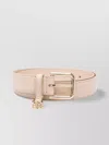 Dolce & Gabbana Leather Belt Adjustable Round Tip In Pink