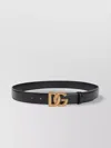 Dolce & Gabbana Adjustable Loop Stitched Belt In Black