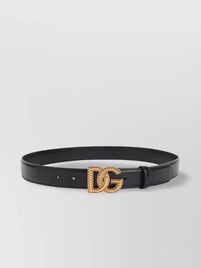 Dolce & Gabbana Adjustable Loop Stitched Belt In Animal Print