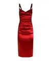 Dolce & Gabbana Red Dress With Bustier Design And Ruffled Details In Fabric Woman In Red