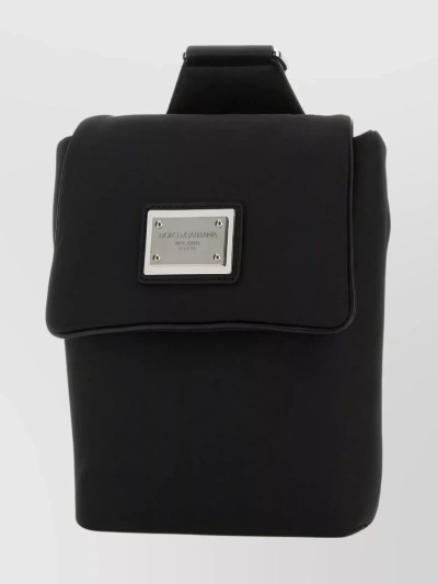 Dolce & Gabbana Logo Plaque Fanny Pack Crossbody Bags Black