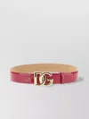 Dolce & Gabbana Adjustable Thin Belt With Gold-tone Buckle And Smooth Finish
