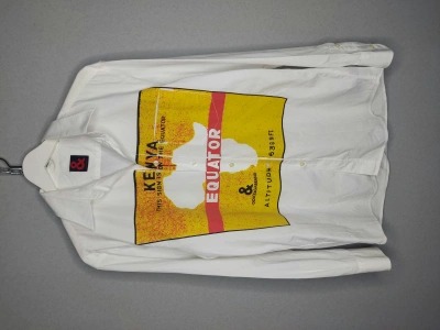 Pre-owned Dolce & Gabbana Afrika Kenya Printed Shirt With Pocket In White