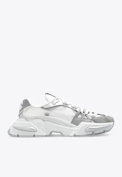 Dolce & Gabbana Airmaster Logo Chunky Trainers In Silver