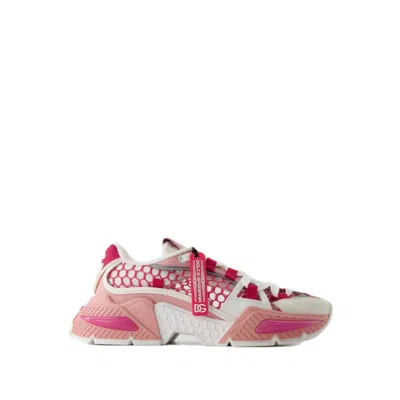 DOLCE & GABBANA AIRMASTER SNEAKERS - POLYESTER - WHITE/PINK