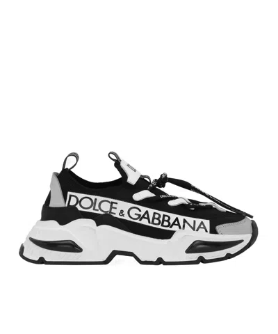 DOLCE & GABBANA DOLCE  GABBANA KIDS AIRMASTER PANELLED LACE-UP SNEAKERS