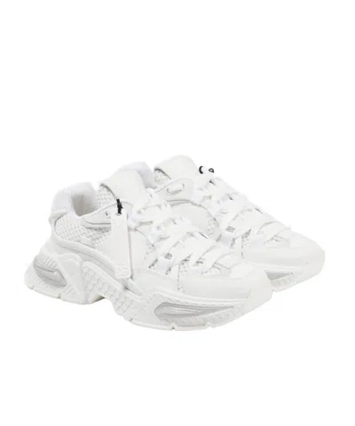 Dolce & Gabbana Airmaster Suede-trimmed Sneakers In White