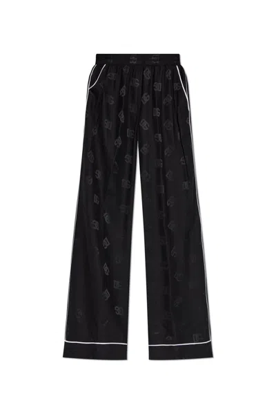 Dolce & Gabbana Logo-print Trousers In Black