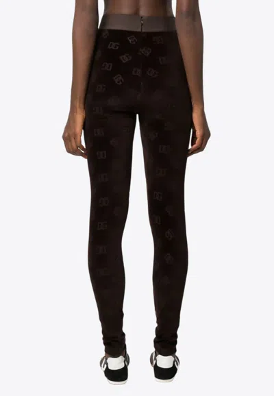 DOLCE & GABBANA ALL-OVER DG LOGO LEGGINGS