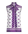 Dolce & Gabbana Allover Printed Sleeveless High Neck Top In Purple