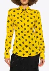 Dolce & Gabbana Logo-print Long-sleeve Shirt In Yellow