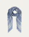 Dolce & Gabbana All-over Dg Print Silk & Cashmere Shawl In Dg Bco F Azzurro