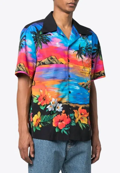 Dolce & Gabbana Hawaiian-print Short-sleeve Shirt In Multi