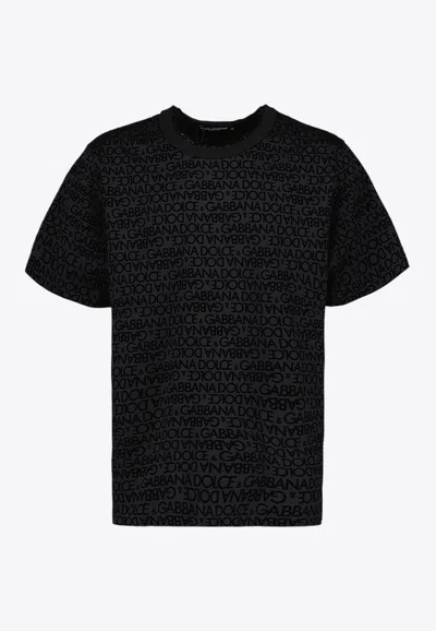 DOLCE & GABBANA ALL-OVER LOGO CREWNECK T-SHIRT