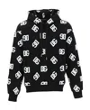 Dolce & Gabbana All-over Logo-print Cotton Hoodie In Black