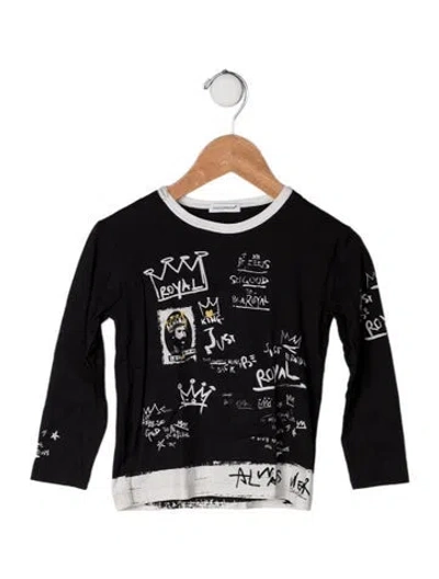 Pre-owned Dolce & Gabbana Babies' All Over Print Long Sleeve T Shirt In Black