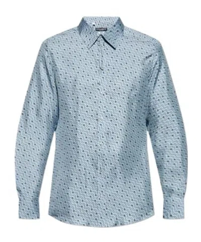 Dolce & Gabbana All-over Print Shirt In Blue