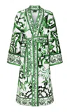 Dolce & Gabbana Patterned Intarsia-knit Bath Robe In Green