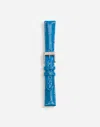 Dolce & Gabbana Alligator Strap With Buckle And Hook In Steel In Blue