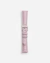 Dolce & Gabbana Alligator Strap With Buckle And Hook In Steel In Mauve