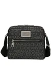 Dolce & Gabbana Sleek Charcoal Logo Crossbody Bag In Black