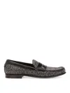 Dolce & Gabbana Jacquard Canvas Loafers In Negro