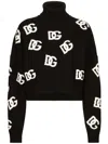 Dolce & Gabbana Dg Virgin Wool Turtleneck Sweater In Black