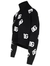 Dolce & Gabbana Intarsia-knit Logo Virgin Wool Jumper In Black