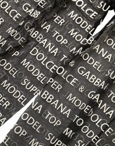 Dolce & Gabbana All-over Logo-print Stretch Socks In Black