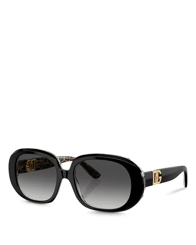 Dolce & Gabbana Allure Oval Sunglasses, 56mm In Brown Gray