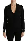 Dolce & Gabbana Black Lace Sweater Cardigan Sweater In Black