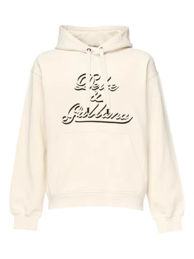 Dolce & Gabbana Jersey Hoodie With Embroidery In Neutral
