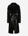 Dolce & Gabbana Alpaca And Eel Skin Single-breasted Coat With Belt In Black